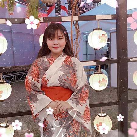 Thu Trinh duyên dáng khi hóa thân thành cô gái Nhật Bản (Ảnh NVCC)