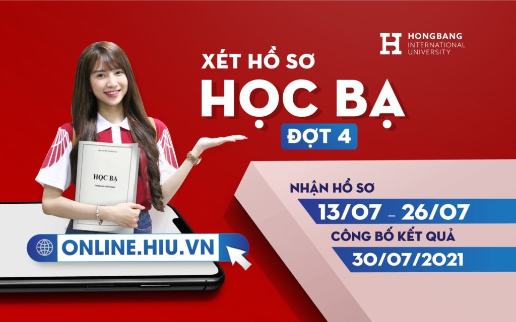 HIU xét tuyển học bạ thpt đợt 4 đến hết ngày 26/7