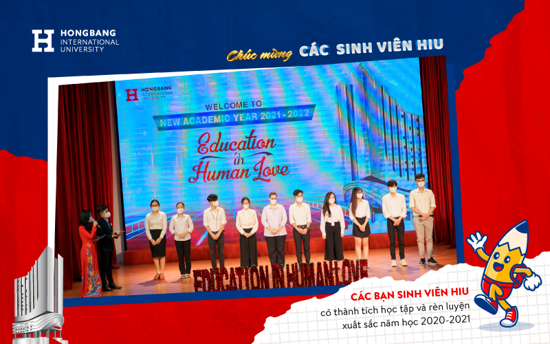 Trường Đại học Quốc tế Hồng Bàng cũng trao học bổng và vinh danh 6 tập thể và 23 sinh viên có thành tích học tập và rèn luyện xuất sắc trong năm học 2020-2021