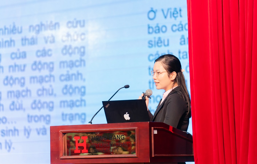 BS. Nguyễn Huỳnh Kim Ngân, bộ môn Kỹ thuật chẩn đoán hình ảnh trình bày báo cáo