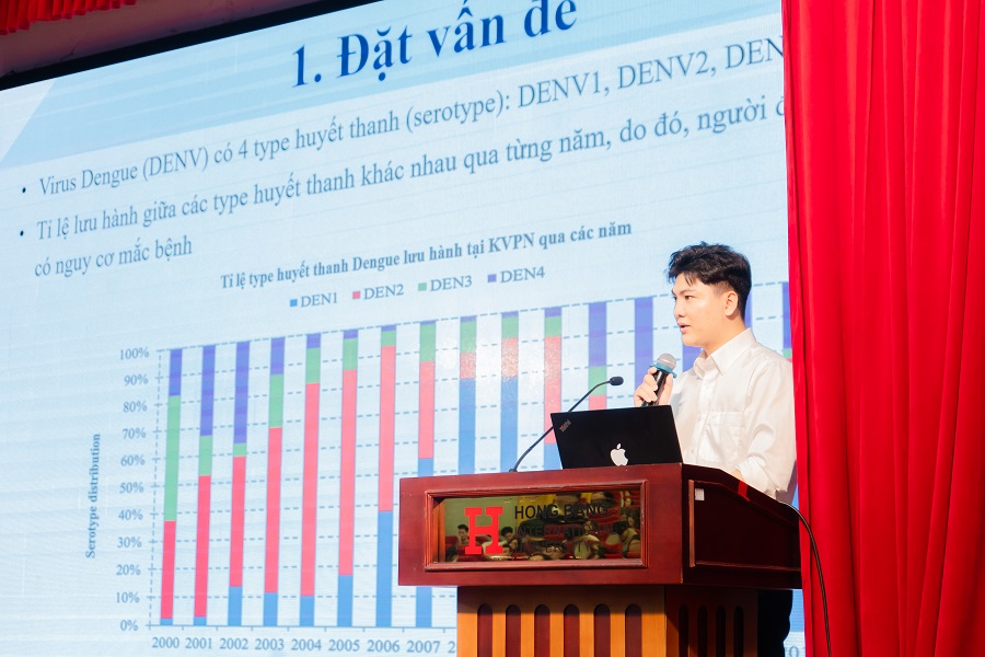 ThS. Nguyễn Hoàng Duy, bộ môn sinh học di truyền báo cáo kết quả nghiên cứu