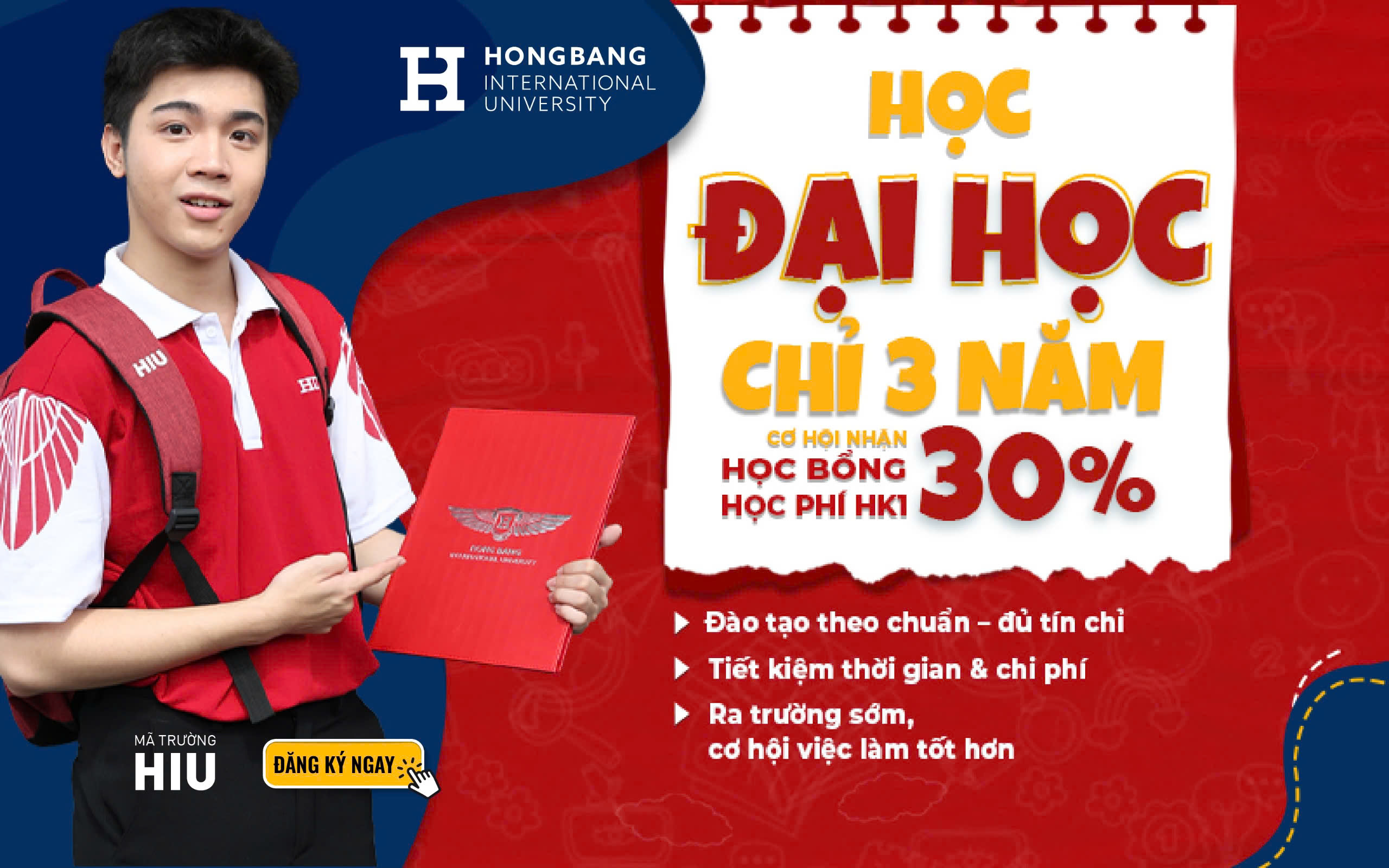HIU is now enrolling for a 3-year undergraduate program with scholarships of up to 30%.