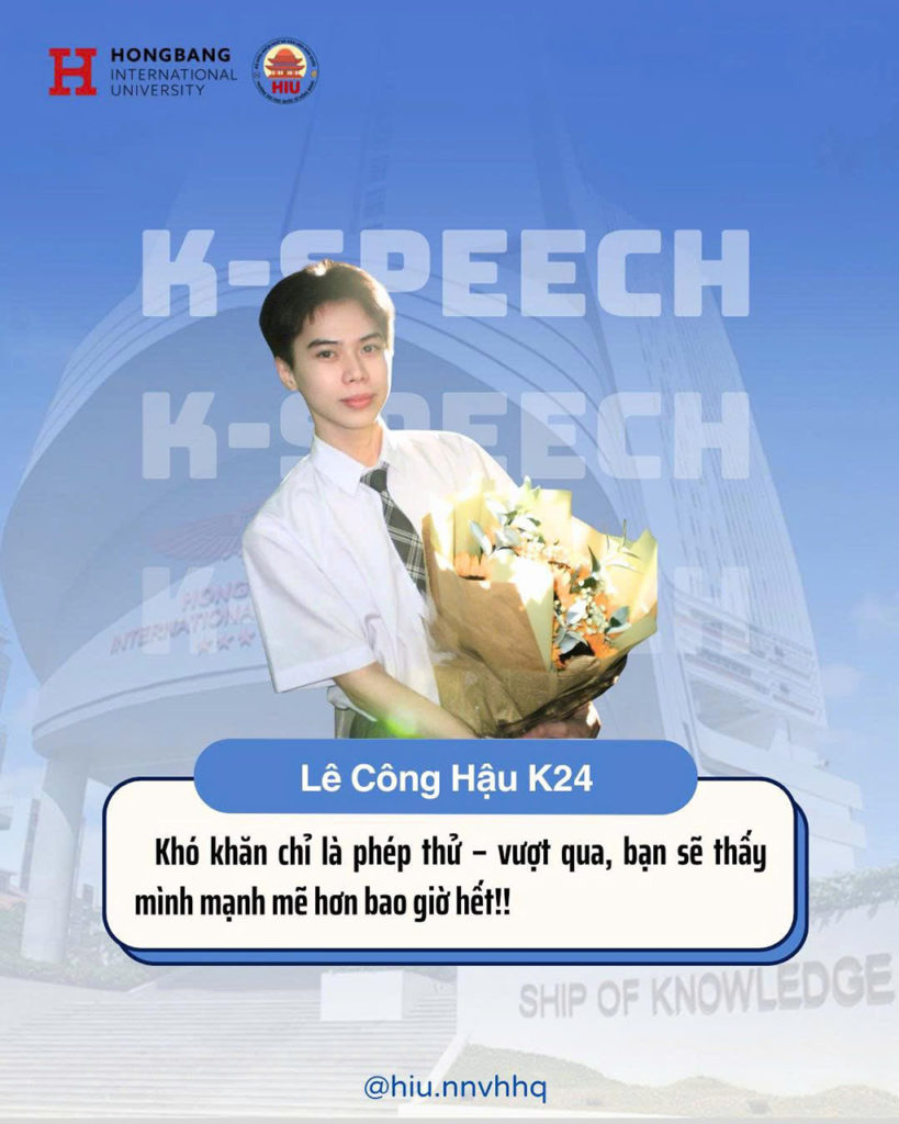 Lê Công Hậu (sinh viên năm nhất K24) - Giải Nhất khu vực phía Nam tại Cuộc thi Nói tiếng Hàn toàn quốc - Cúp Đại sứ Hàn Quốc 2025