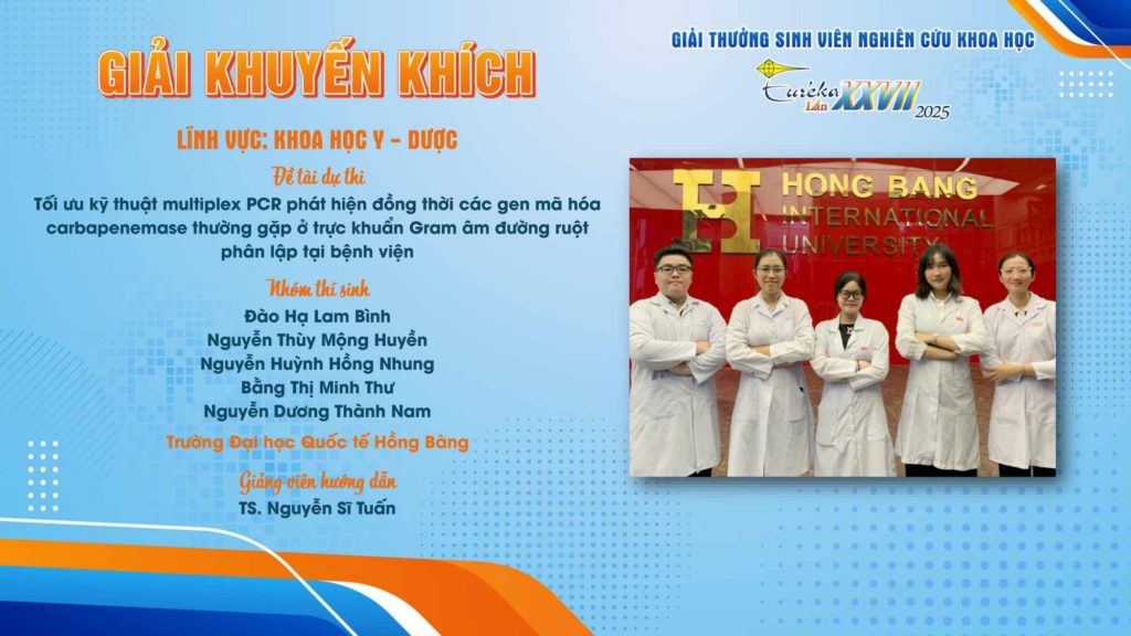 Nhóm sinh viên Khoa Xét nghiệm Y học gồm Đào Hạ Lam Bình, Nguyễn Thùy Mộng Huyền, Nguyễn Huỳnh Hồng Nhung, Bằng Thị Minh Thư và Nguyễn Dương Thành Nam